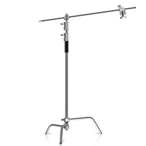 3.3m Heavy-Duty Stainless Steel C-Stand with Boom Arm & Grip Heads - Light Stand - wrodpress