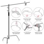 3.3m Heavy-Duty Stainless Steel C-Stand with Boom Arm & Grip Heads - Light Stand - wrodpress