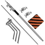 3.3m Heavy-Duty Stainless Steel C-Stand with Boom Arm & Grip Heads - Light Stand - wrodpress